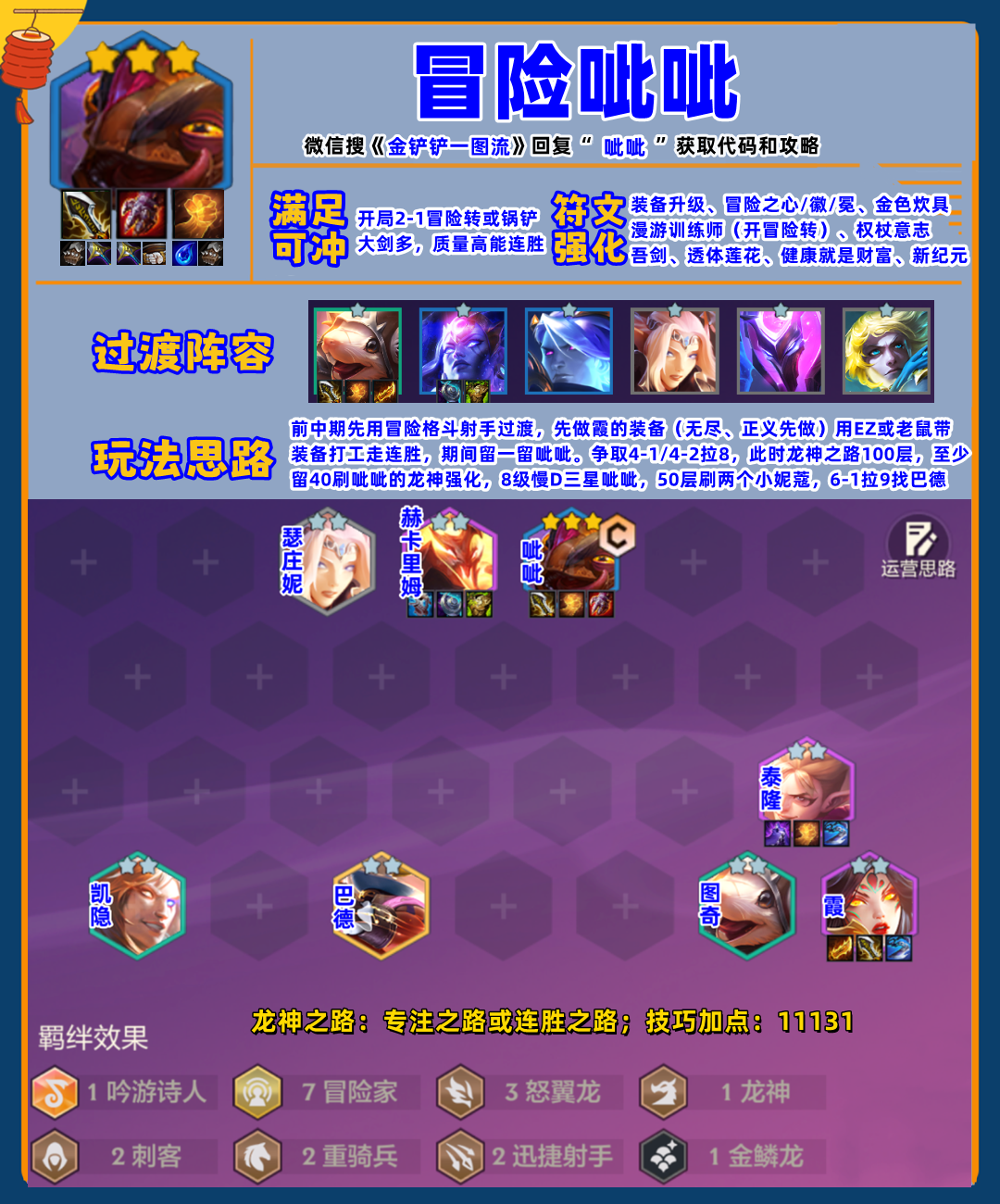 新T0-「冒险呲呲」不开3龙神，不走连败，随时跑路！